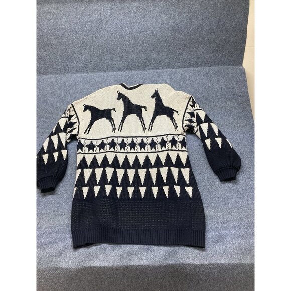 CHRIS TRIOLA Wearable Art Handmade Sweater Coat Size 2 Animal Print Made In USA - Picture 13 of 15